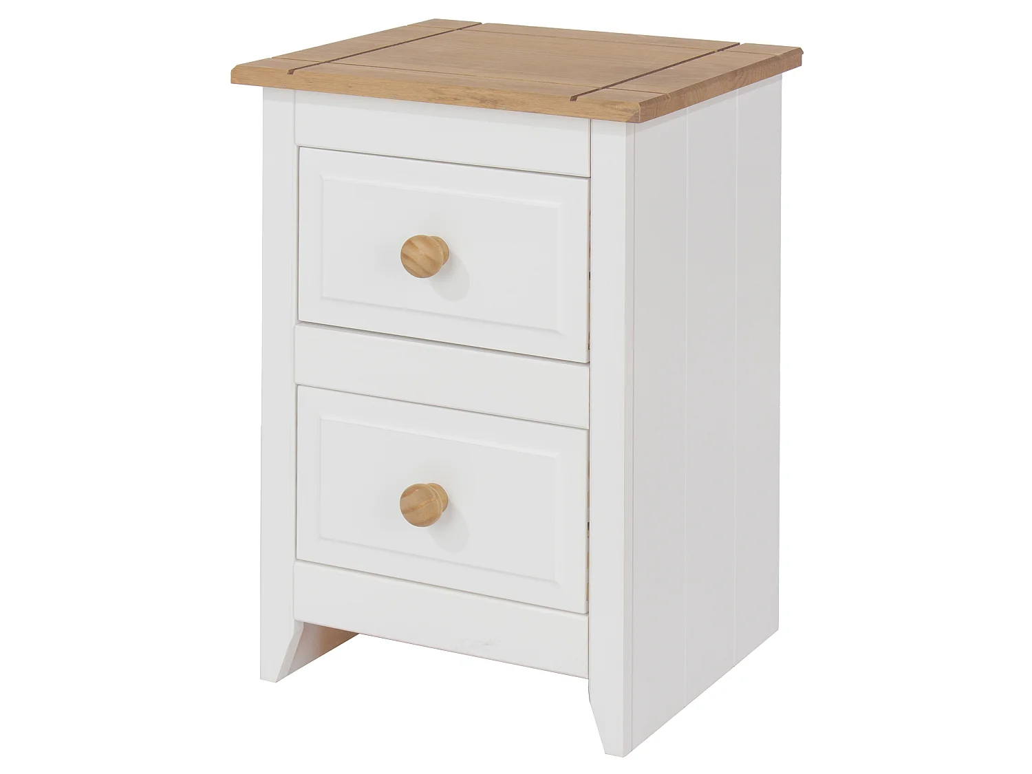 Capri Coastal 2-Drawer Petite Bedside Cabinet, White Finish