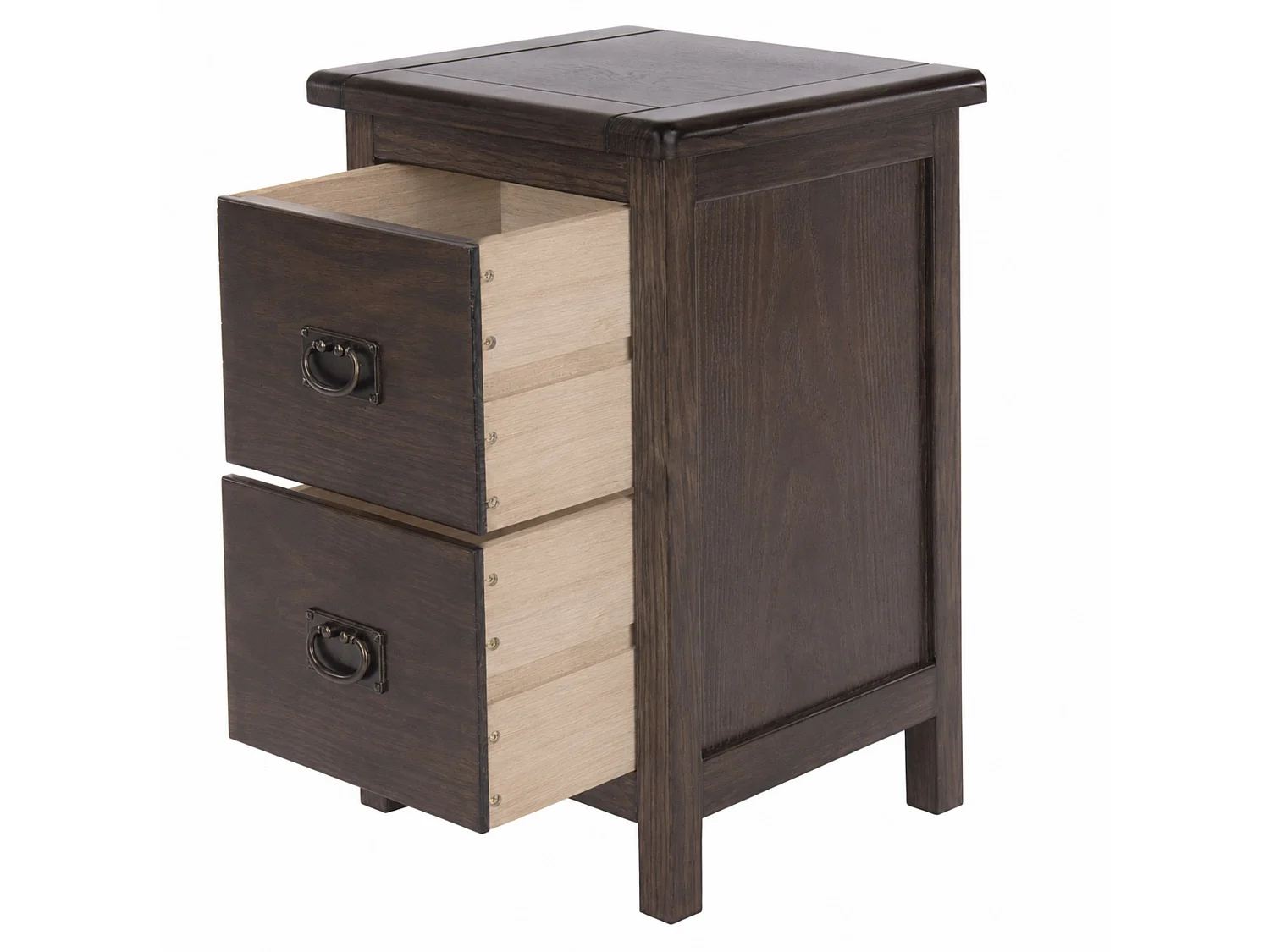 Boston Rustic 2-Drawer Petite Bedside Cabinet