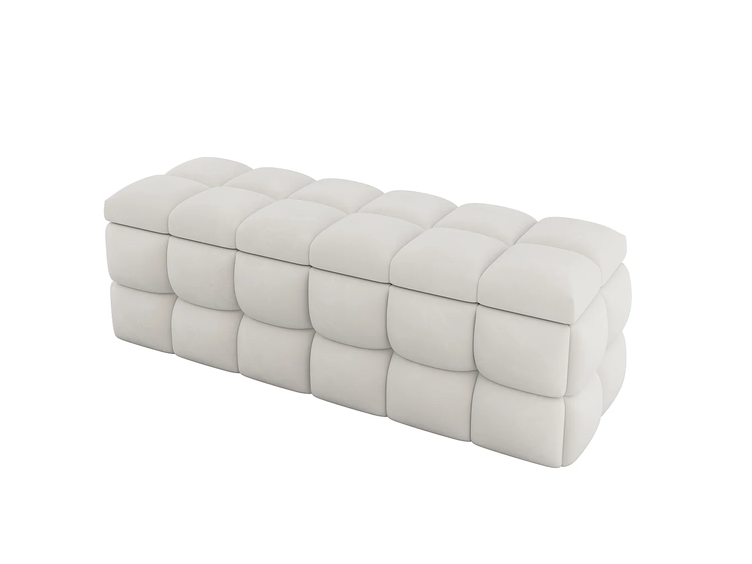 Banc de rangement 120 × 40 × 40 cm – Rembourré – Beige