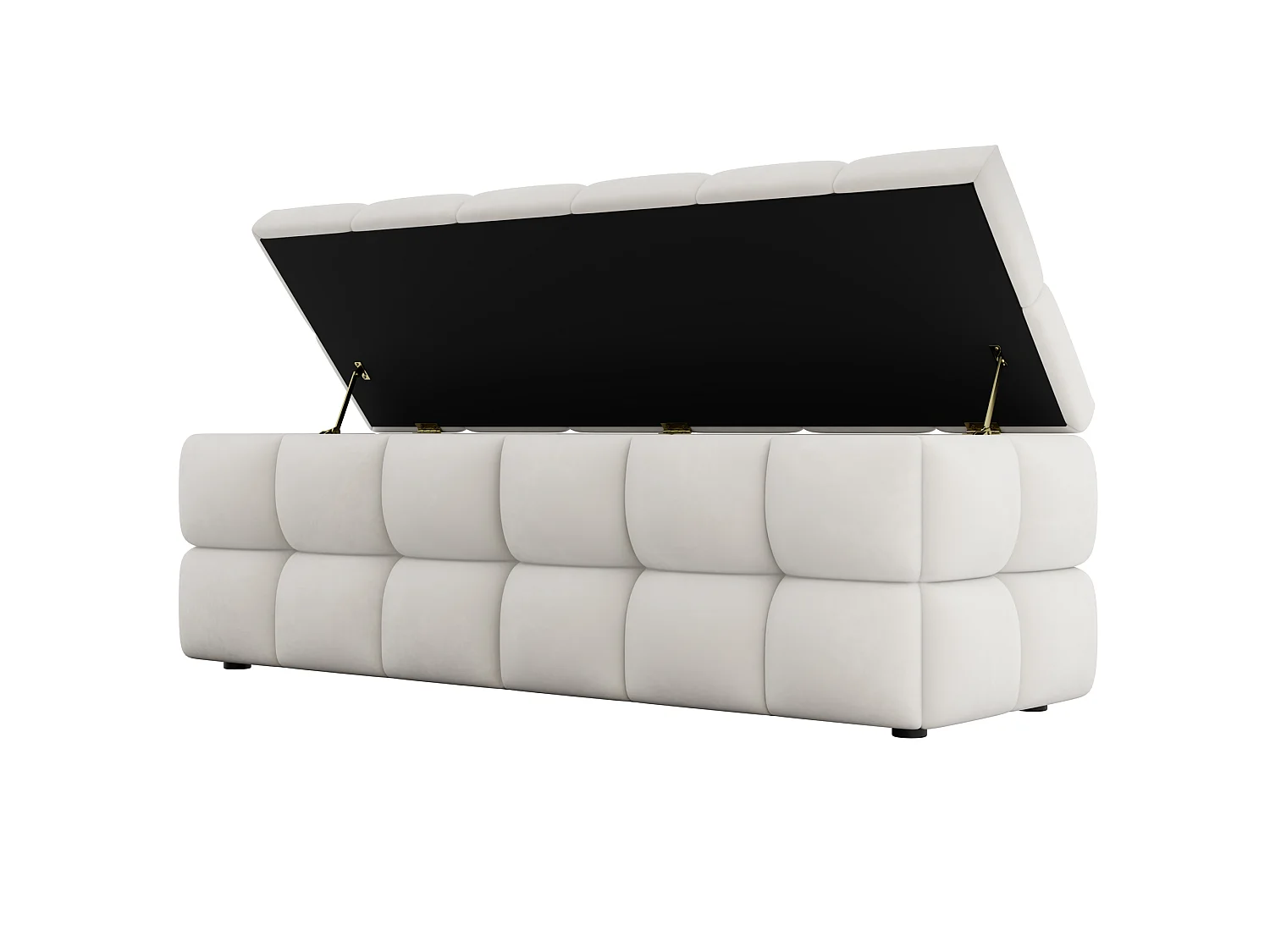 Banc de rangement 120 × 40 × 40 cm – Rembourré – Beige