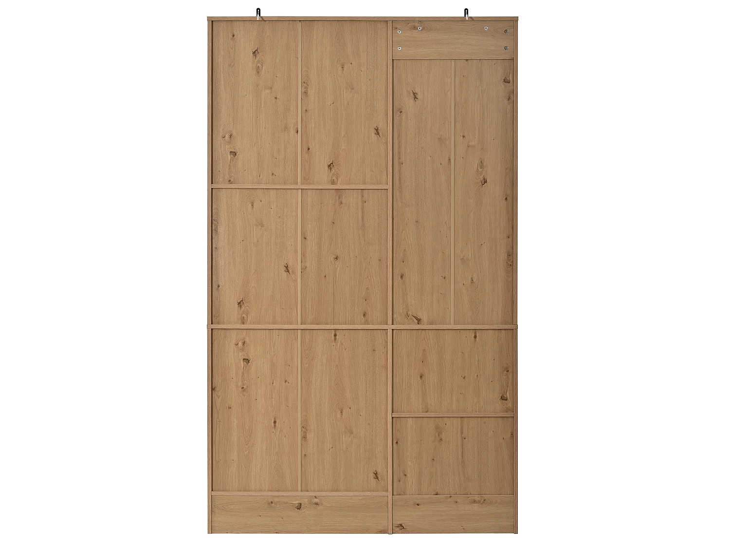 Entryway wardrobe set 120x35x200cm - with 5 doors - braided rattan finish - open storage compartment - Natural