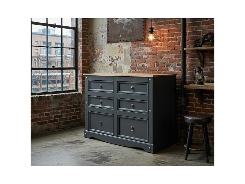 Corona Charcoal 3+3 Chest Of Drawers