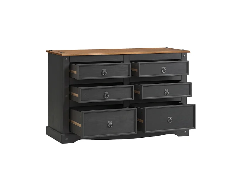 Corona Charcoal 3+3 Chest Of Drawers