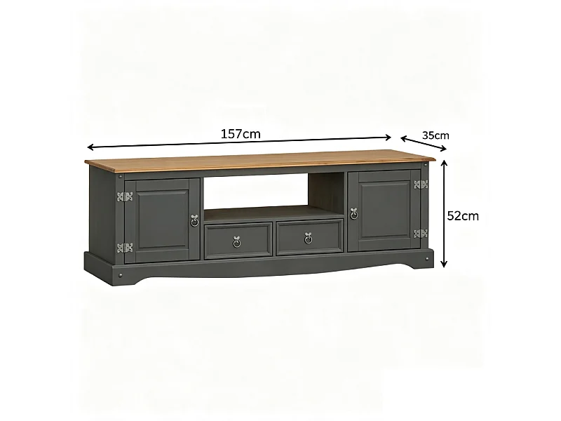Corona Charcoal Large Widescreen TV Unit