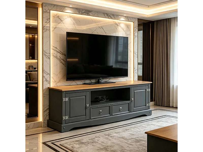 Corona Charcoal Large Widescreen TV Unit