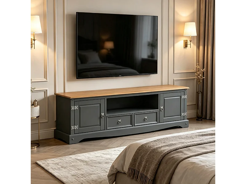 Corona Charcoal Large Widescreen TV Unit