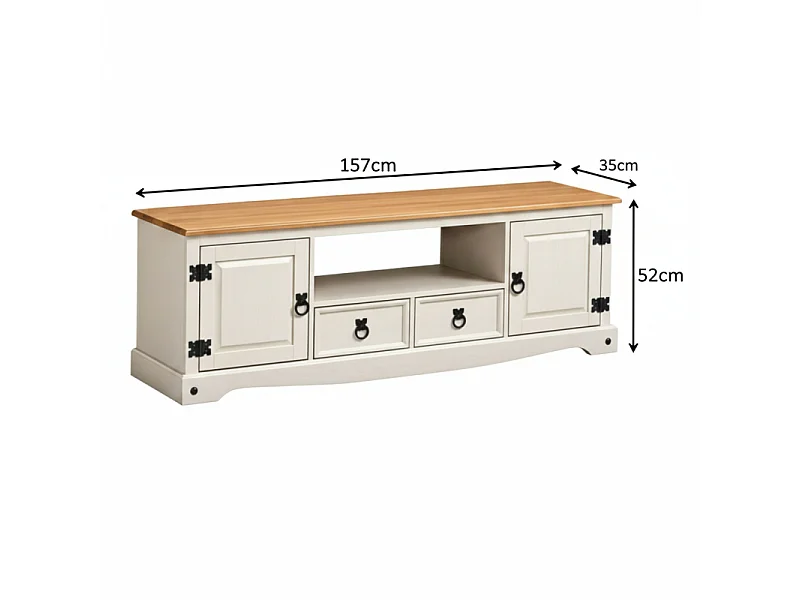 Corona White Wax Large Widescreen TV Unit