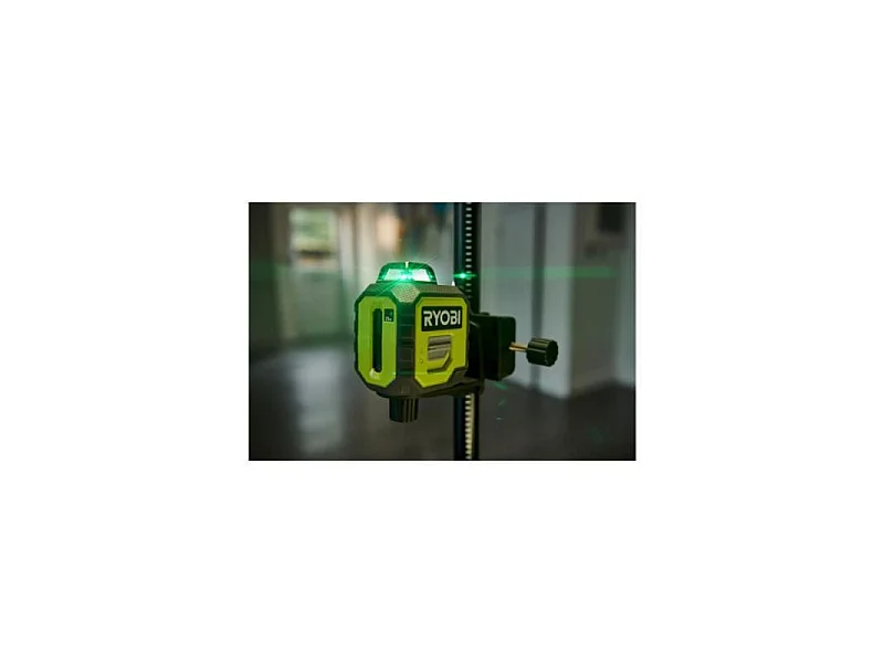 Laser 360° vert - portée 25 m - précision +/- 0,5 mm - Livré avec une canne télescopique, une pochette, 4 piles