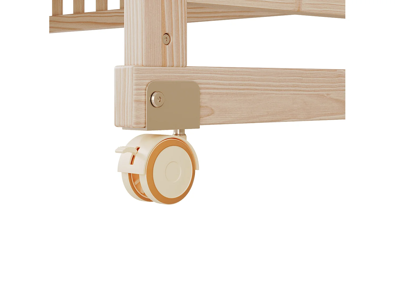 Lit bébé évolutif 3-en-1 60 x 120 cm en pin massif - Lit cododo réglable en hauteur avec plan à langer et roulettes - Naturel