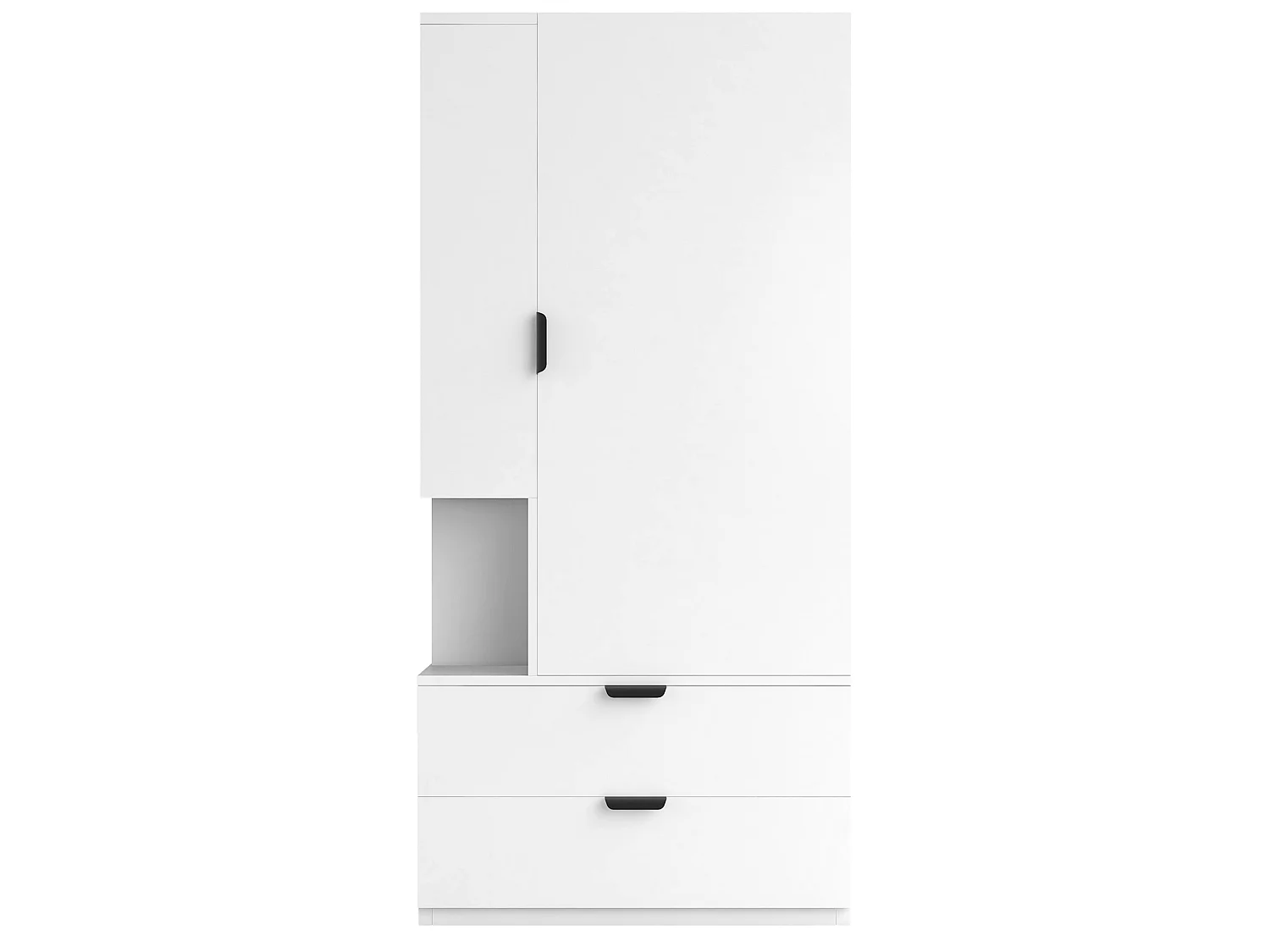 Armoire une porte 70 × 50 × 170 cm – avec 2 tiroirs – avec étagères réglables en hauteur – blanc