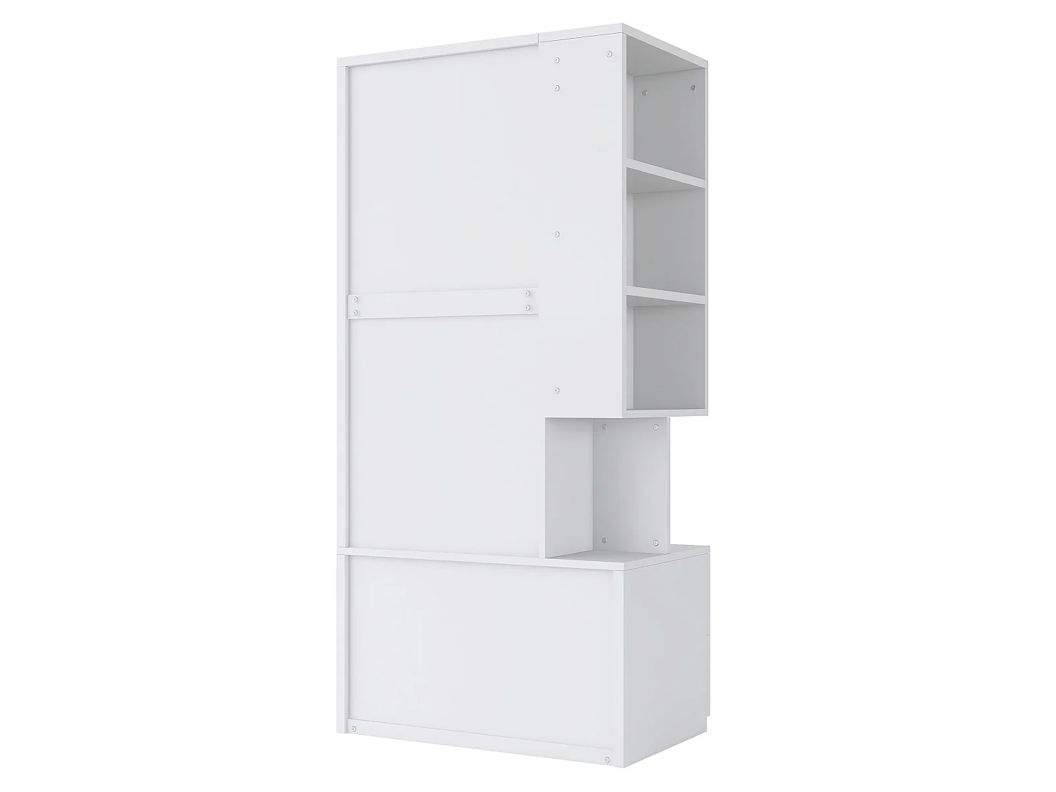 Armoire une porte 70 × 50 × 170 cm – avec 2 tiroirs – avec étagères réglables en hauteur – blanc