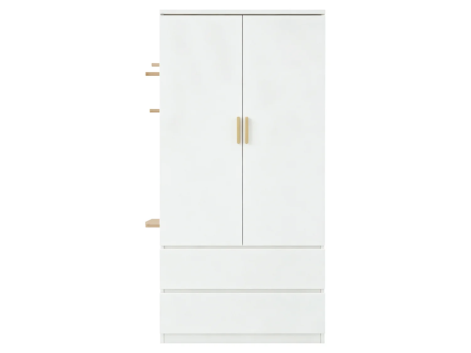 Wardrobe 70 x 50 x 170 cm - with 2 drawers - with 2 doors - white