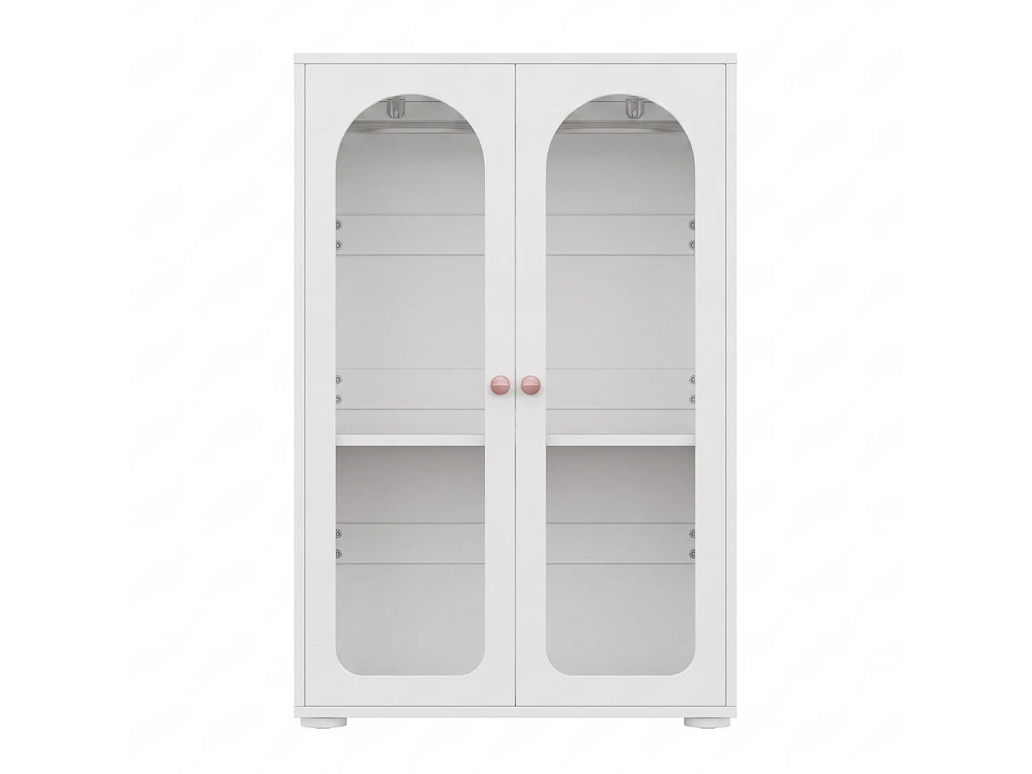 Kinderschrank 160x50x120 cm – Mit Kleiderstange – 4 Türen aus Acryl – Griffe aus Keramik – Lackierte Oberfläche – Weiß