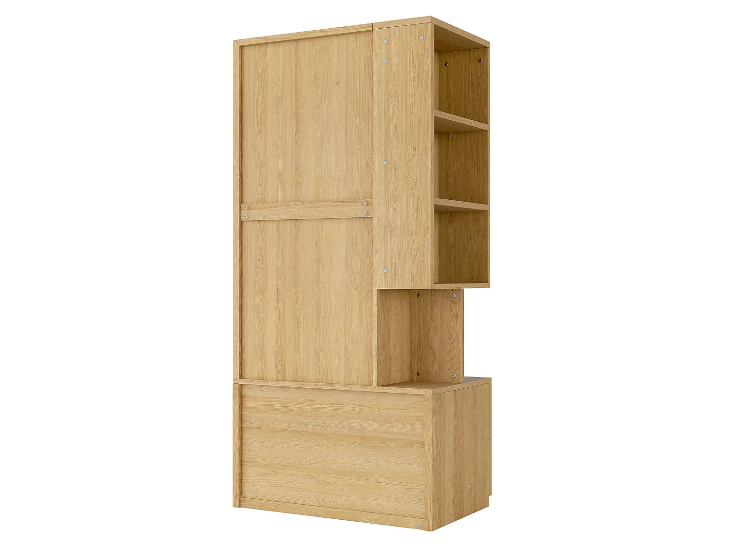 Armoire une porte 70 × 50 × 170 cm – avec 2 tiroirs – avec étagères réglables en hauteur – naturel