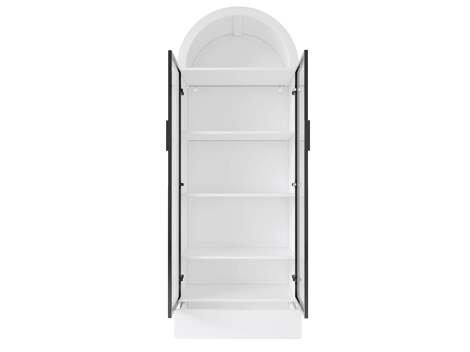 Vitrine/Bibliothèque 70x38x190 cm avec éclairage LED - 2 portes vitrées et 1 tiroir - Structure en aluminium + MDF - Blanc