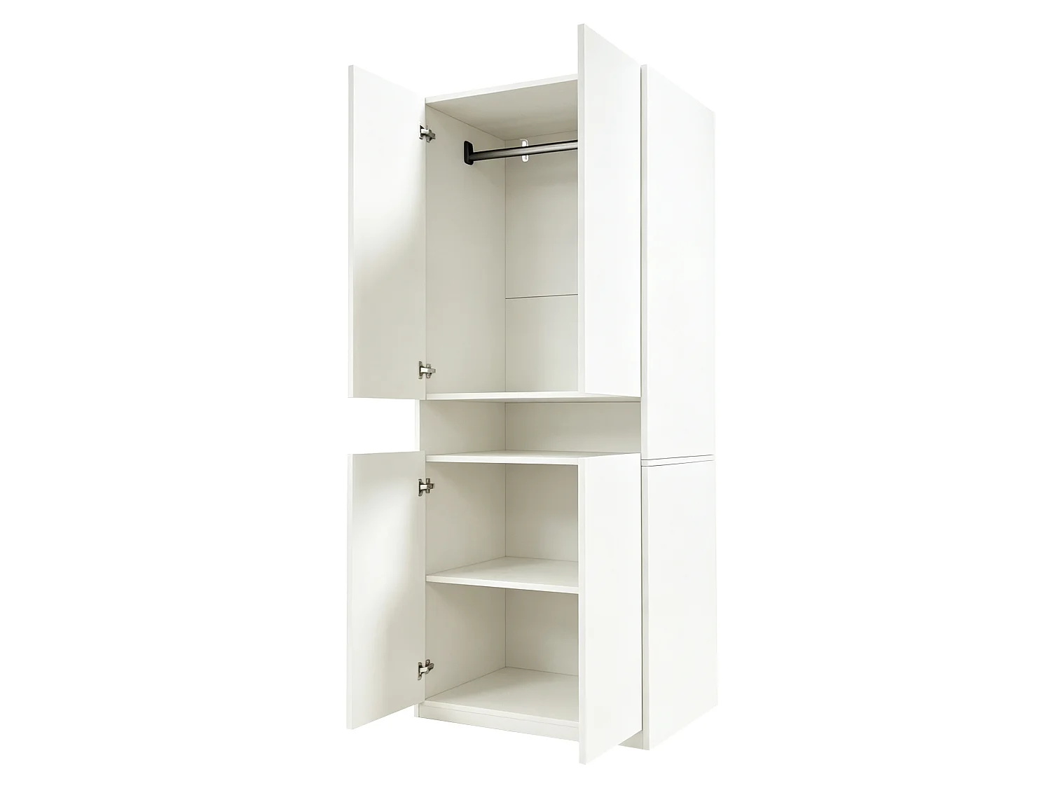 Wardrobe 70 × 55 × 180 cm - with illuminated compartment - with LED lighting - white