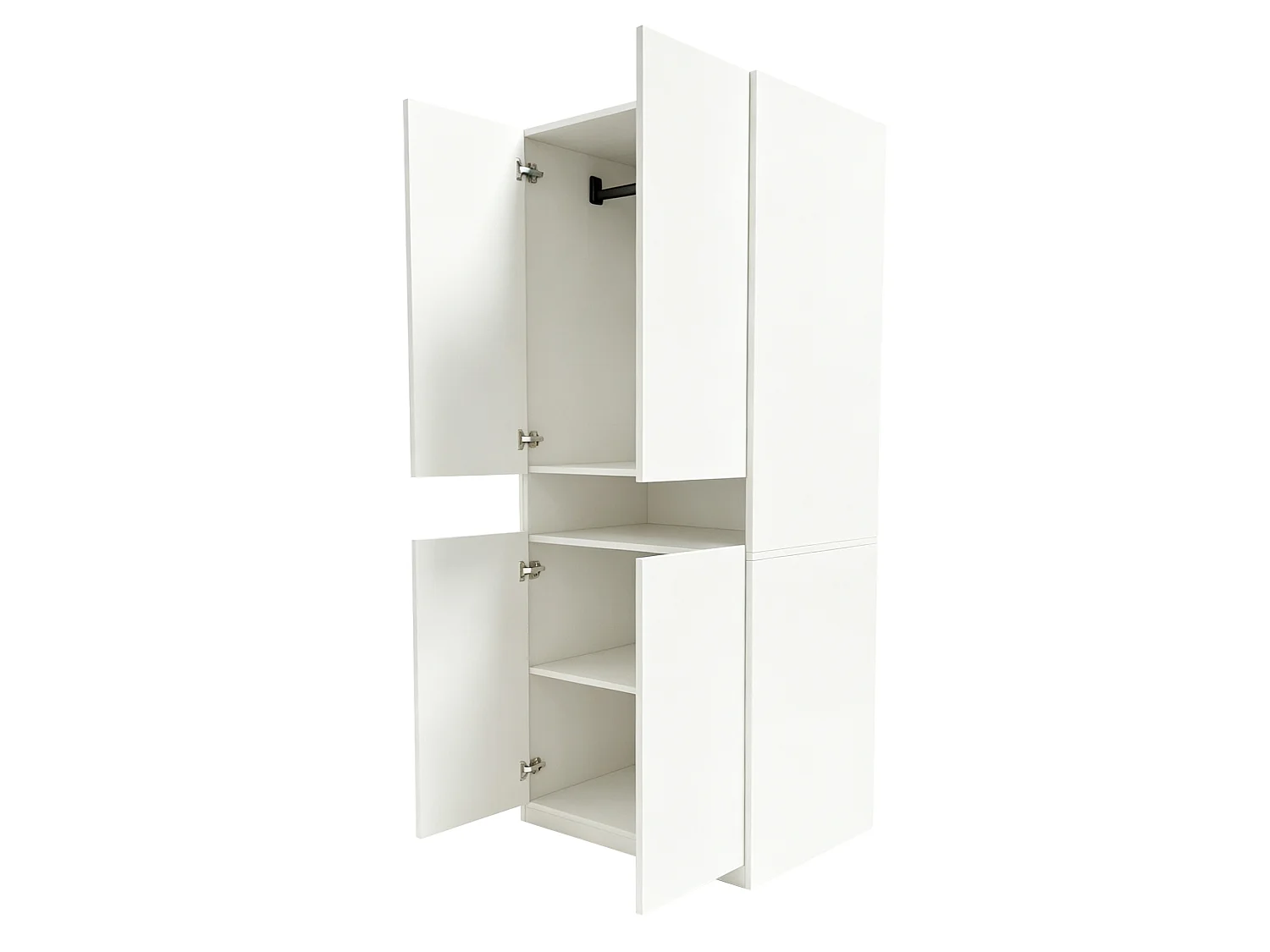 Wardrobe 70 × 55 × 180 cm - with illuminated compartment - with LED lighting - white