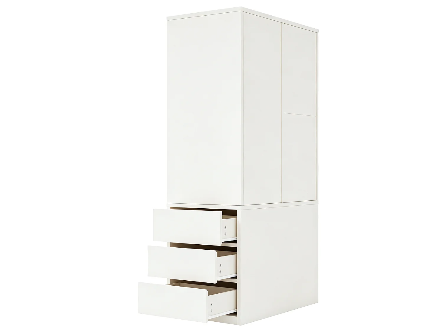 Wardrobe 70×50×170 cm - with 4 drawers - with multi-level shelves - White