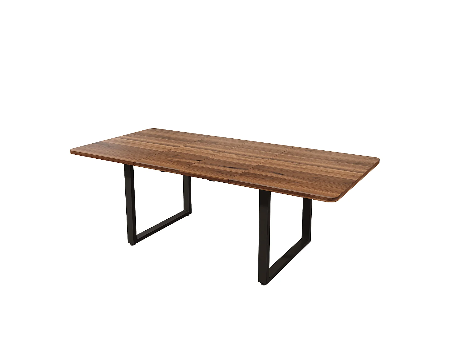 Table à manger extensible 140/180/220x80 cm - idéale pour 6 à 10 personnes - pieds en métal - Style moderne - Marron