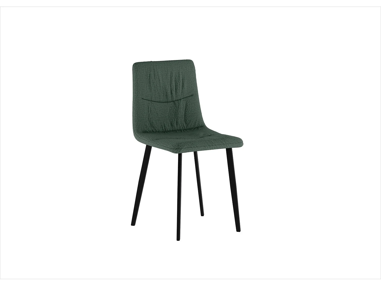 Cadeira Ariel em tecido verde Easy-Clean com estrutura de metal preto - Cadeira de jantar com design contemporâneo e elegante.