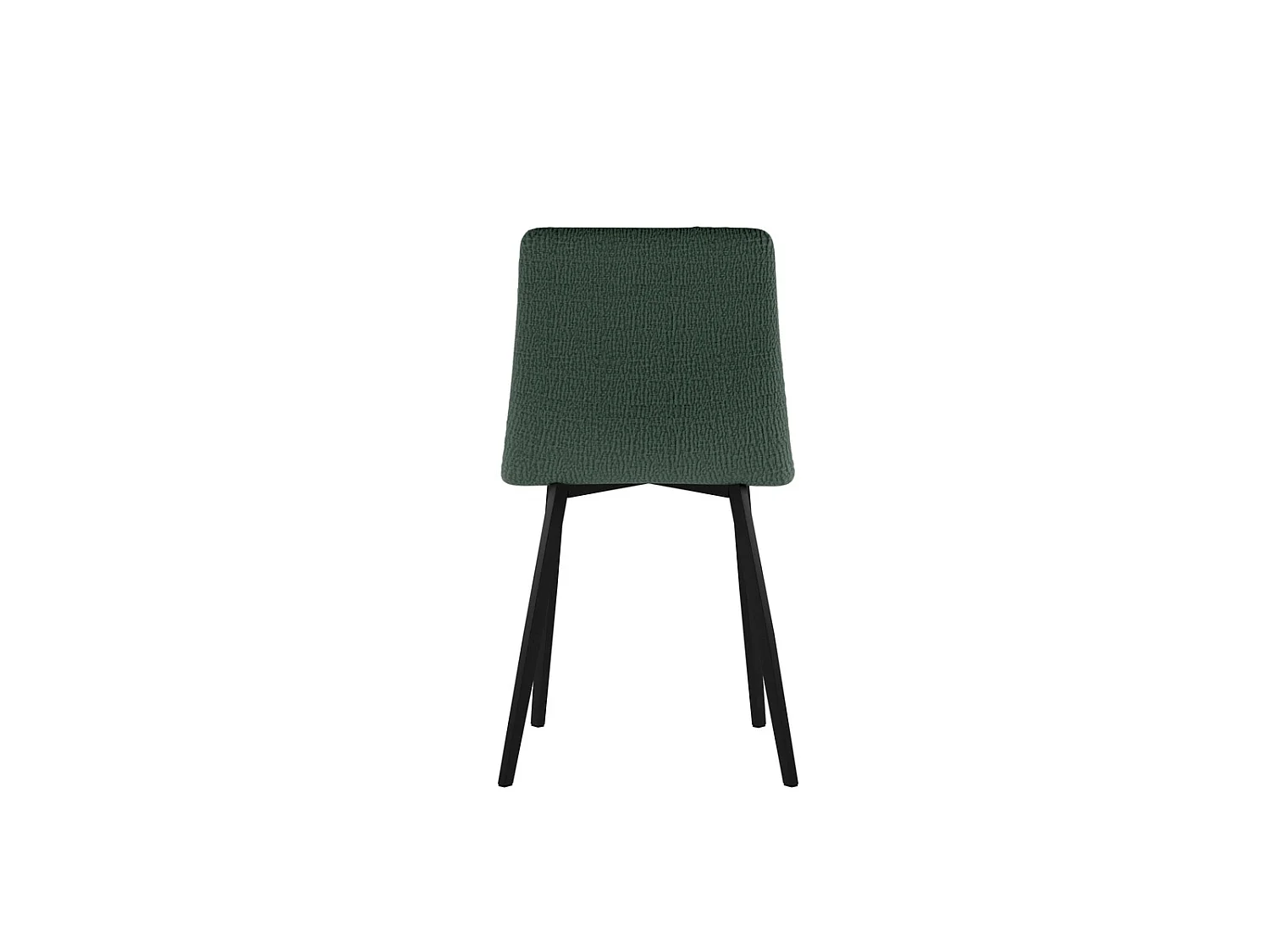 Cadeira Ariel em tecido verde Easy-Clean com estrutura de metal preto - Cadeira de jantar com design contemporâneo e elegante.