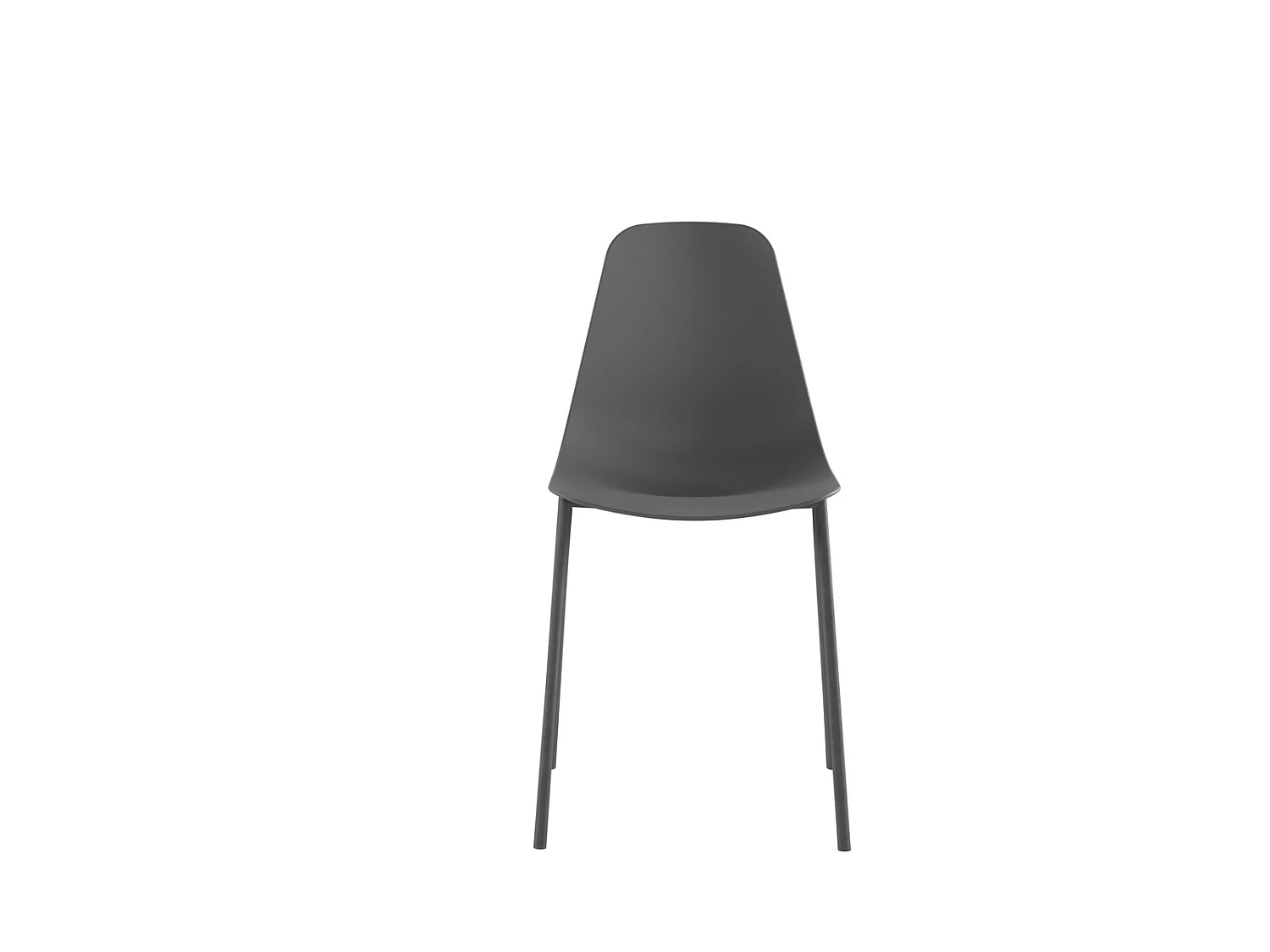 Cadeira Frida, design moderno em polipropileno com pés de metal - Assento ergonômico para móveis de escritório doméstico - Cinza escuro