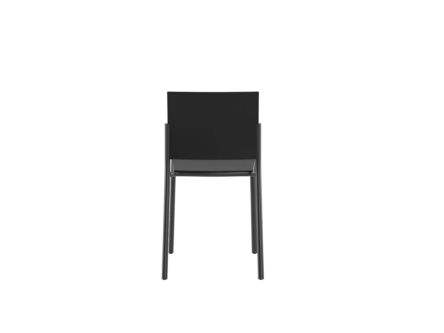 Cadeira Venus com design moderno em polipropileno preto com estrutura metálica, empilhável e resistente para uso interno - Om/405/NE
