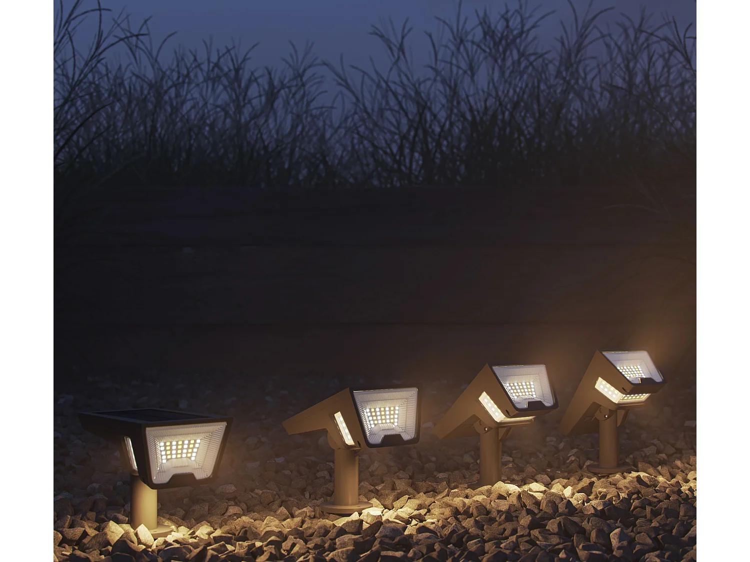 Luminária solar LED externa Gam 0,7 W com sensor crepuscular, emissão de luz dupla e tecnologia de comutação CCT - Beneito & Faure