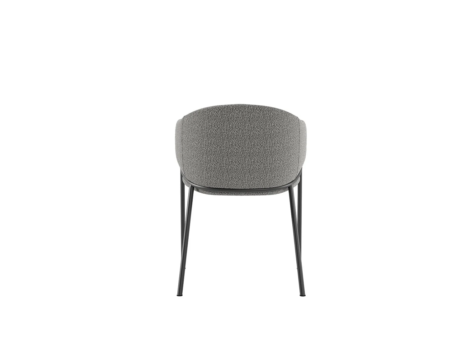 Medea stoel in gemakkelijk te reinigen grijze stof met antracietkleurig metalen frame, een moderne designstoel - Medea