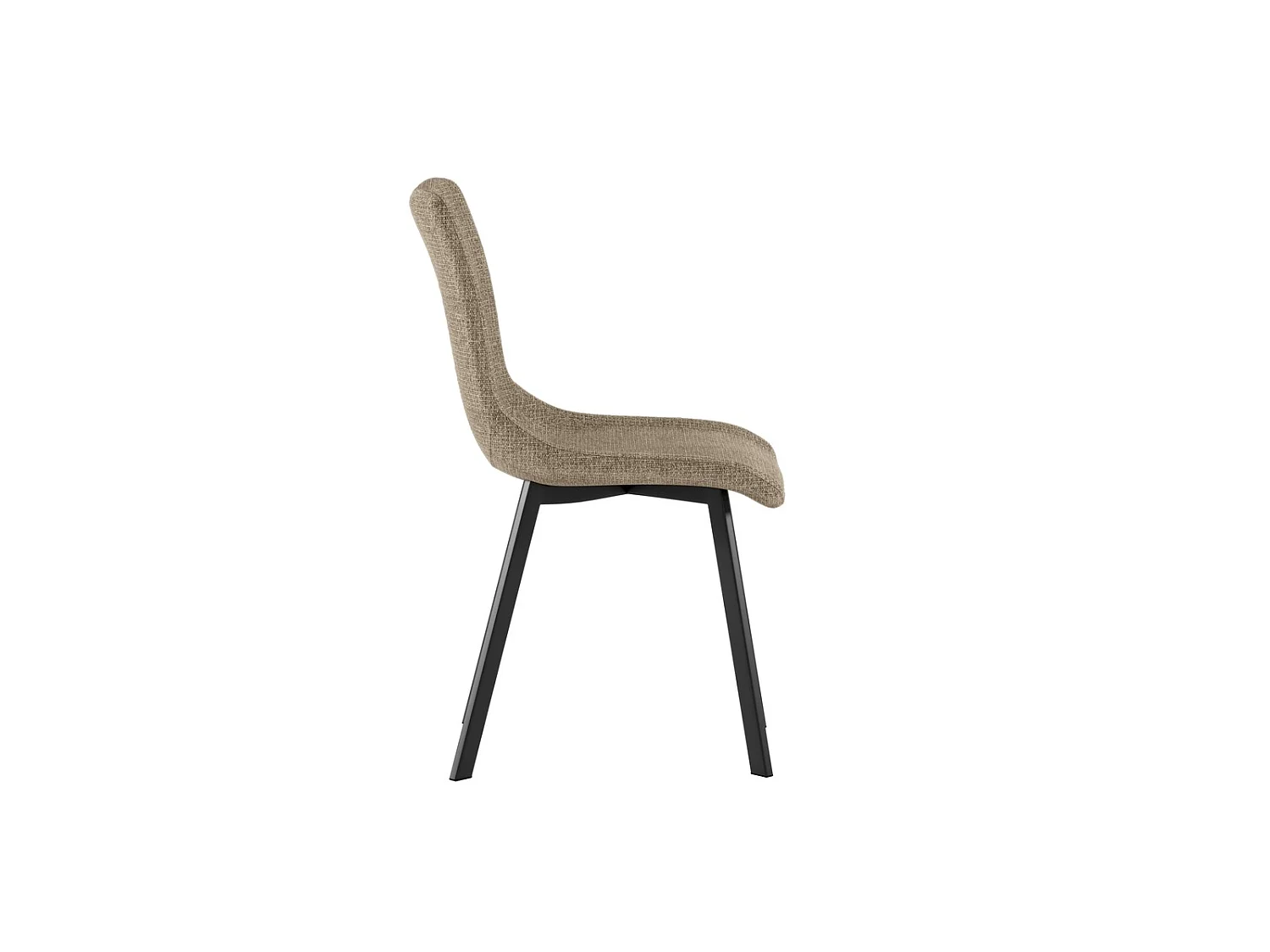 Cadeira Iris com assento em tecido bege de fácil limpeza e estrutura em metal pintado de preto - Design moderno e elegante 45x56cm