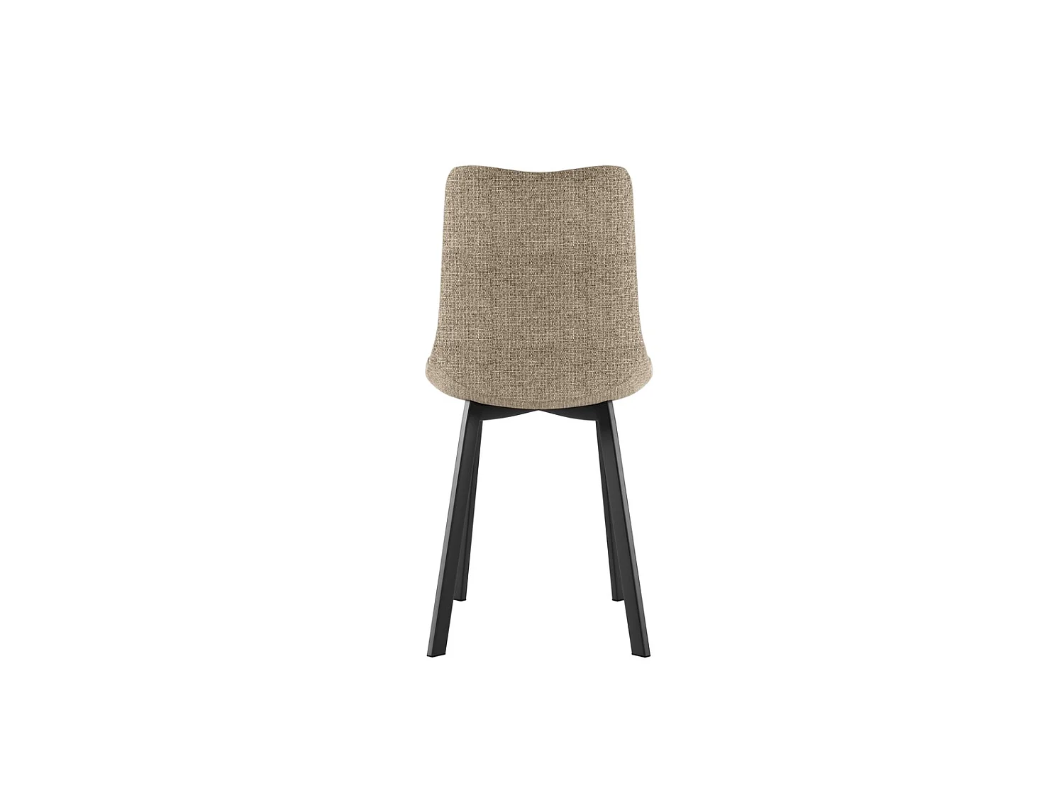 Cadeira Iris com assento em tecido bege de fácil limpeza e estrutura em metal pintado de preto - Design moderno e elegante 45x56cm
