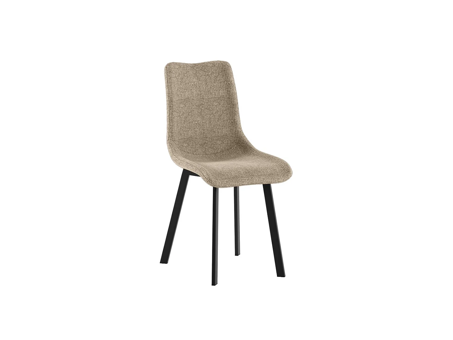 Cadeira Iris com assento em tecido bege de fácil limpeza e estrutura em metal pintado de preto - Design moderno e elegante 45x56cm