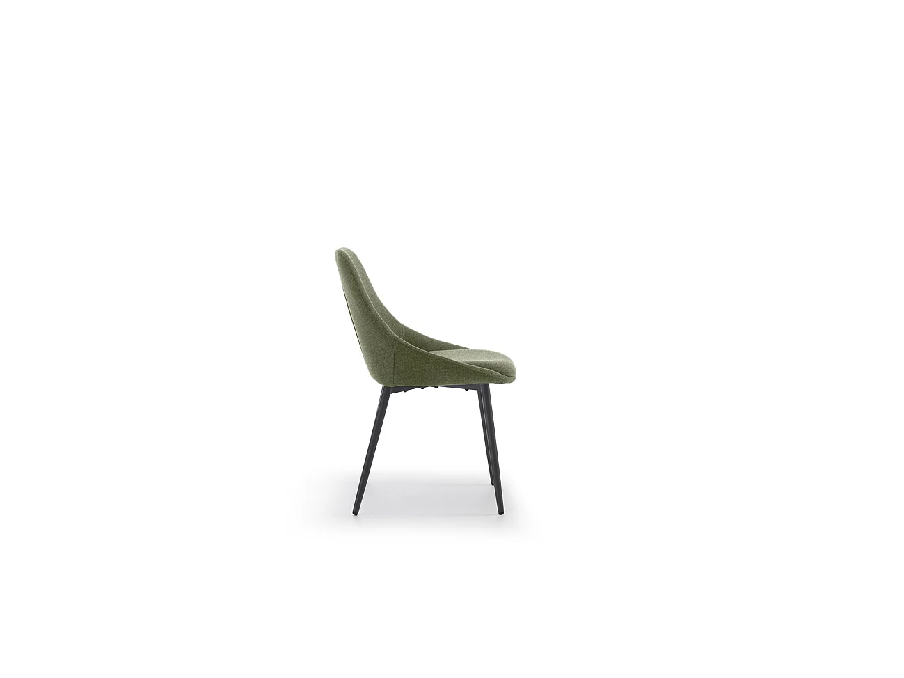 Cadeira Kira com estrutura metálica antracite e assento em tecido verde Easy-Clean - Design contemporâneo e ergonômico