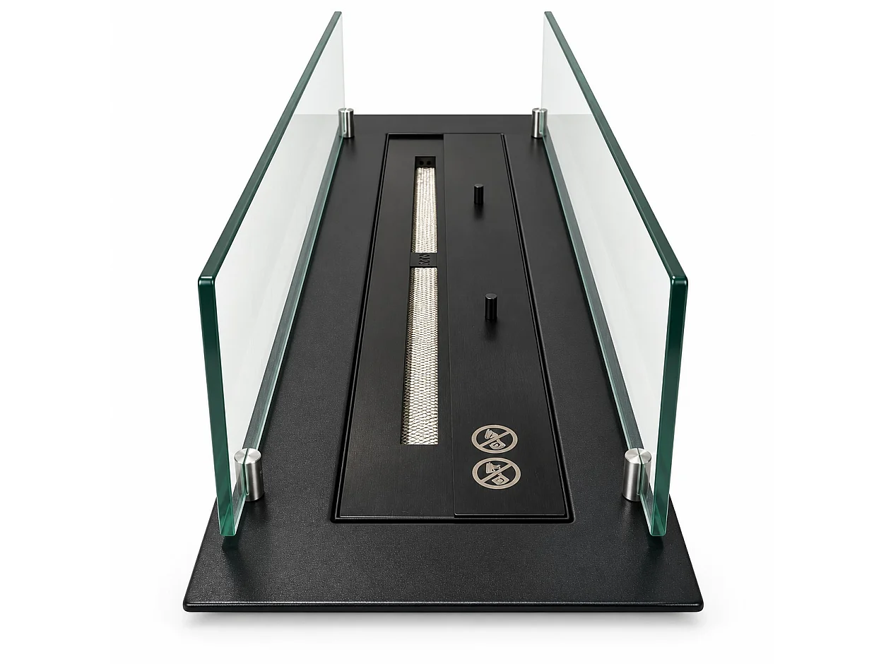 Cheminée À Bioéthanol Noire De 90 Cm Avec Brûleur Intégré Topline Df900Vblack