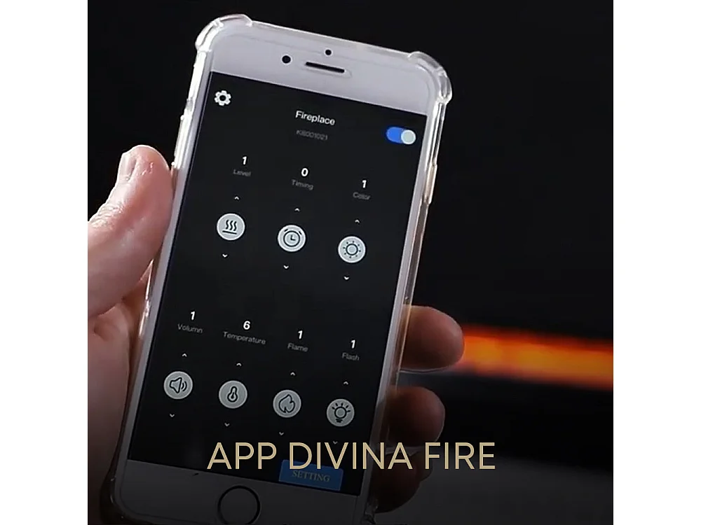 Divina Fire VAPOR150 Inbouw elektrische haard - 3D waterdampvlameffect, 7 LED-kleuren, app-bediening en afstandsbediening, 150 cm - Divina Fire