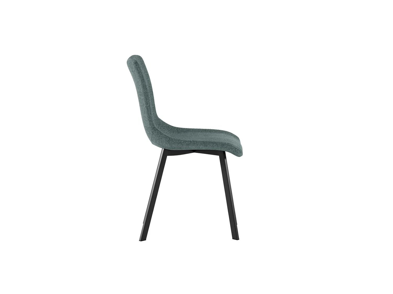 Cadeira Iris com assento em tecido azul-turquesa de fácil limpeza e estrutura em metal pintado de preto - Design moderno e elegante 45x56cm