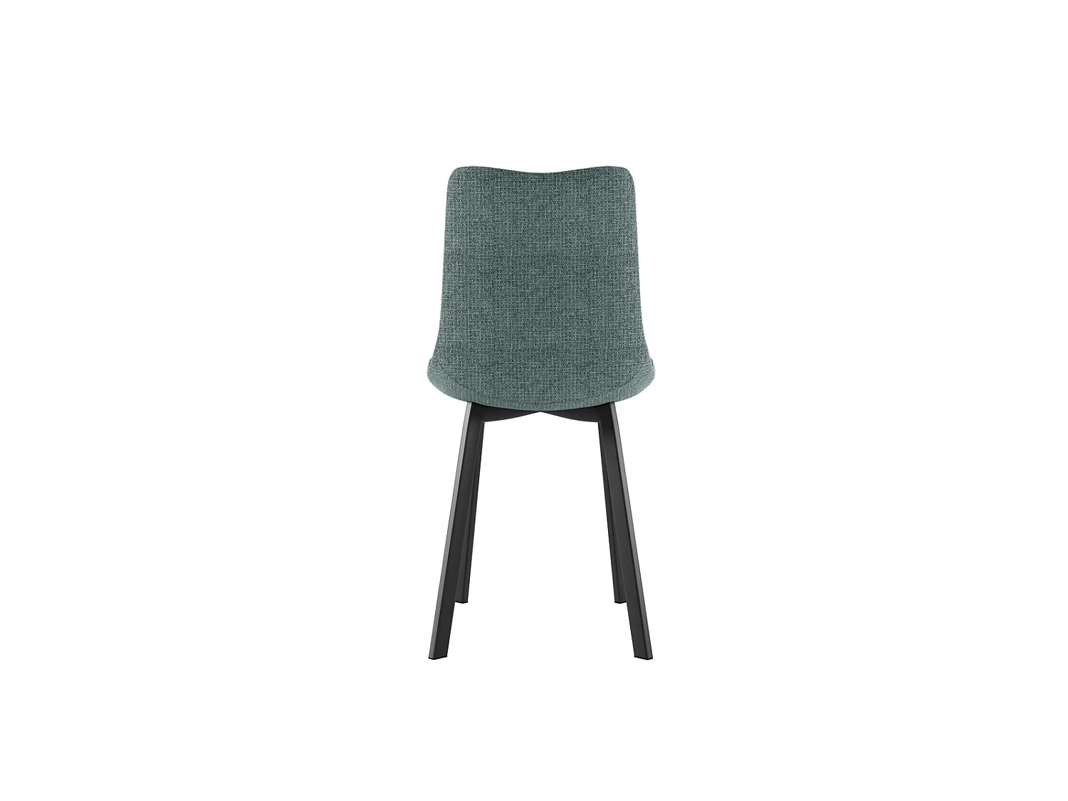 Cadeira Iris com assento em tecido azul-turquesa de fácil limpeza e estrutura em metal pintado de preto - Design moderno e elegante 45x56cm