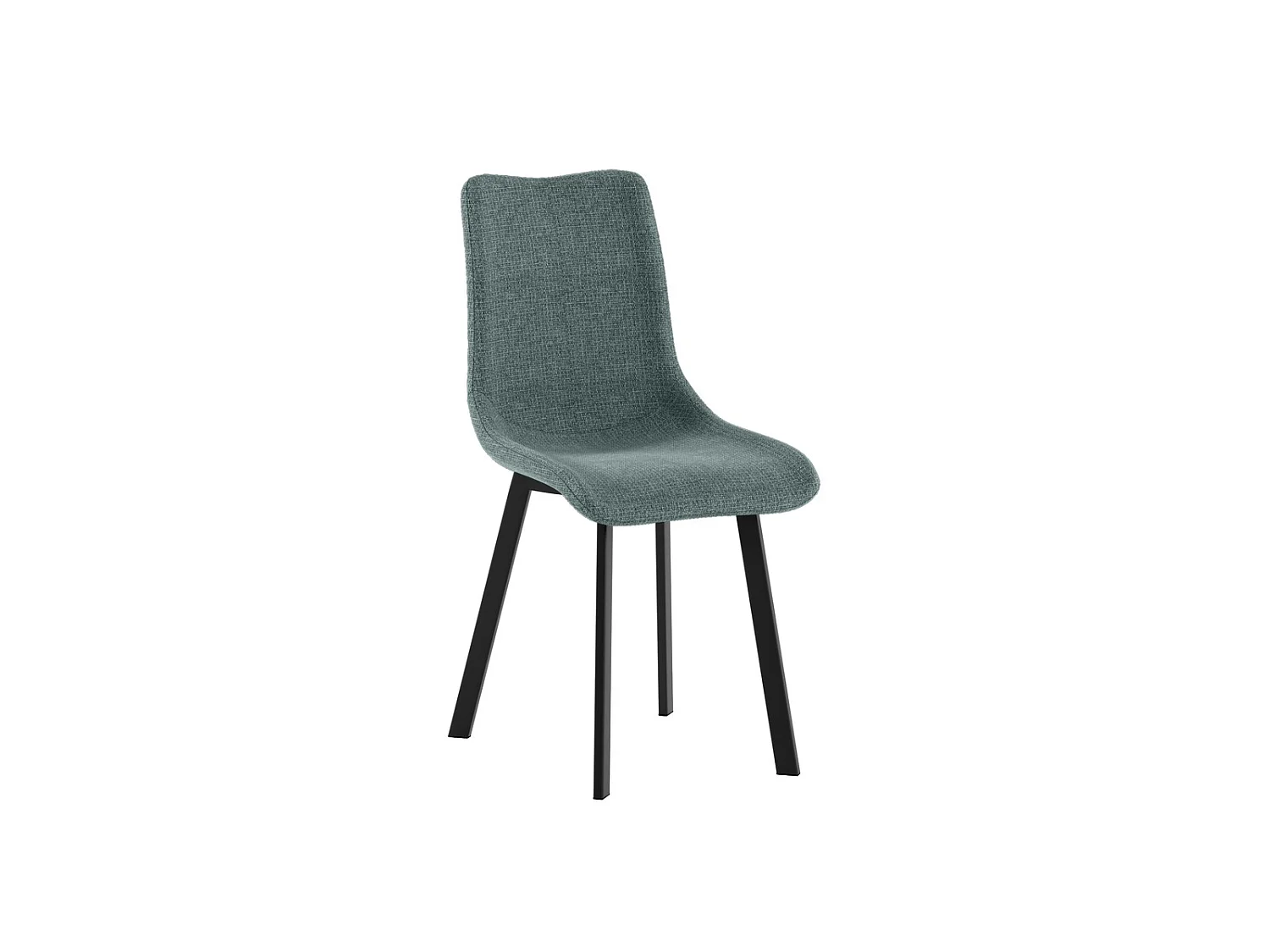Cadeira Iris com assento em tecido azul-turquesa de fácil limpeza e estrutura em metal pintado de preto - Design moderno e elegante 45x56cm