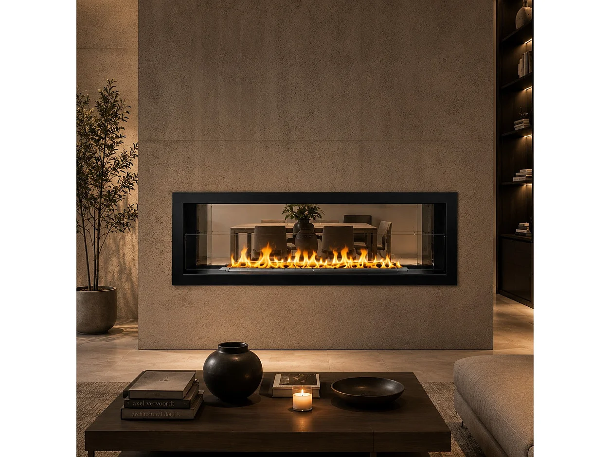 Cheminée bioéthanol encastrable double face Divina Fire Montefalco 120