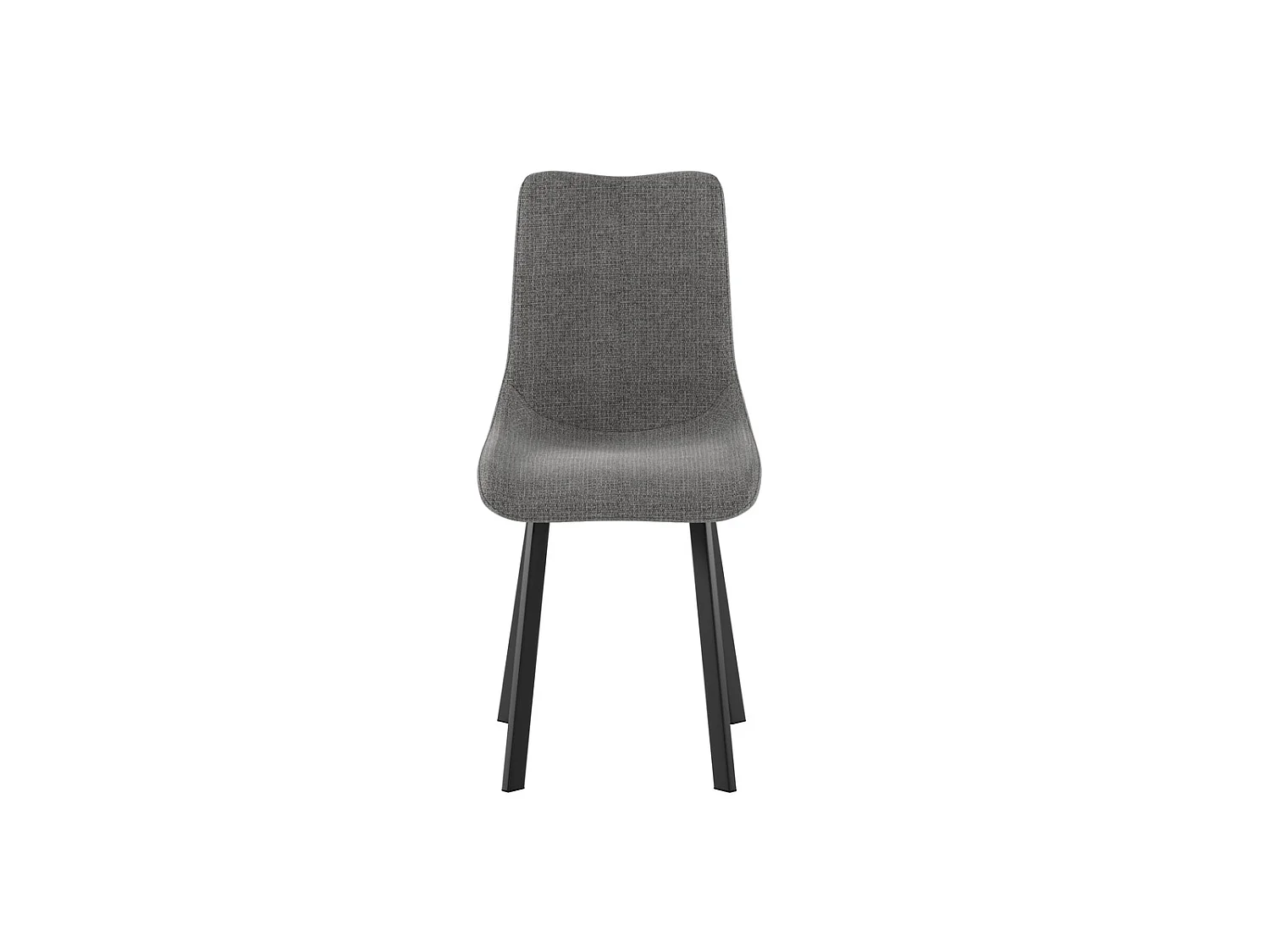 Cadeira Iris com assento em tecido cinza escuro de fácil limpeza e estrutura de metal pintada de preto - Design moderno 45x56cm
