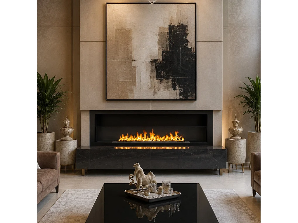FURORE 150 vægmonteret pejs med bioethanolbrændstof, 150 x 45 cm
