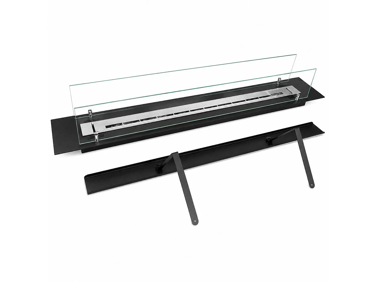 Indbygget bioethanolpejs med 120 cm biopejs i glas