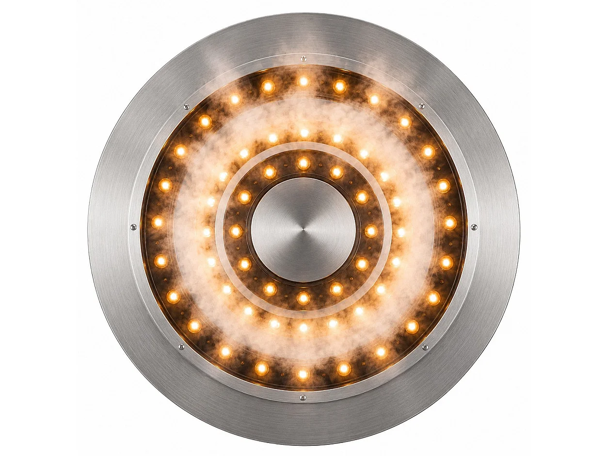 3D elektrische waterdamphaard met ronde inzetbrander, inbouw, diameter 75 mm, ROUND3D750