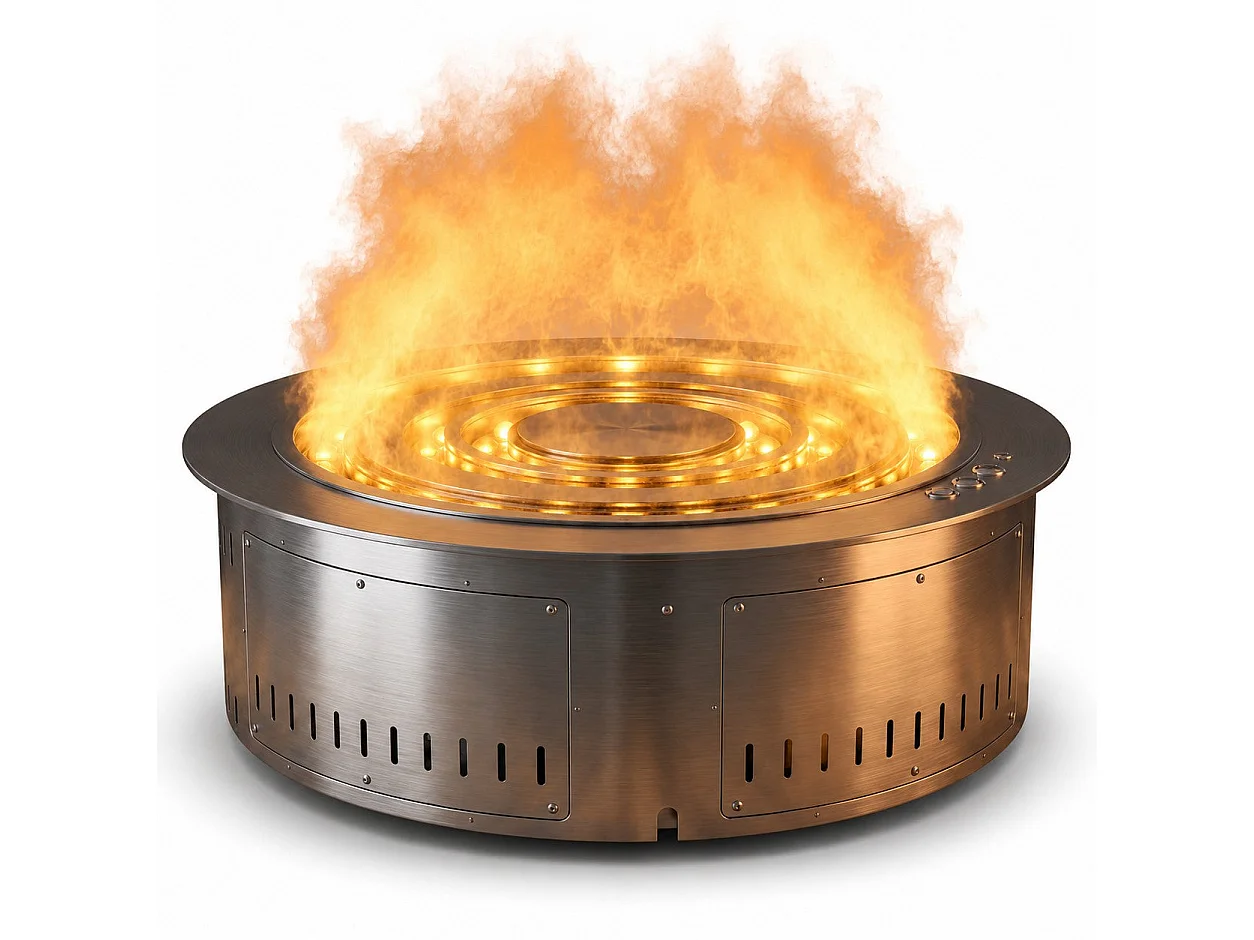 3D elektrische waterdamphaard met ronde inzetbrander, inbouw, diameter 75 mm, ROUND3D750