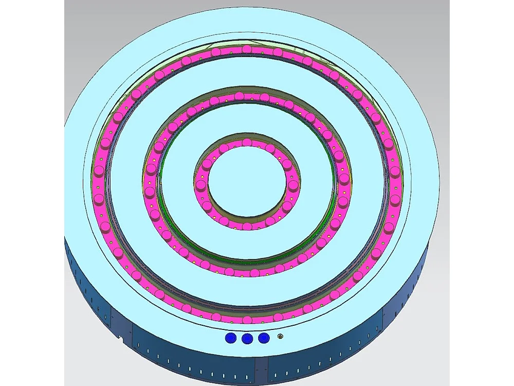 3D elektrische waterdamphaard met ronde inzetbrander, inbouw, diameter 75 mm, ROUND3D750