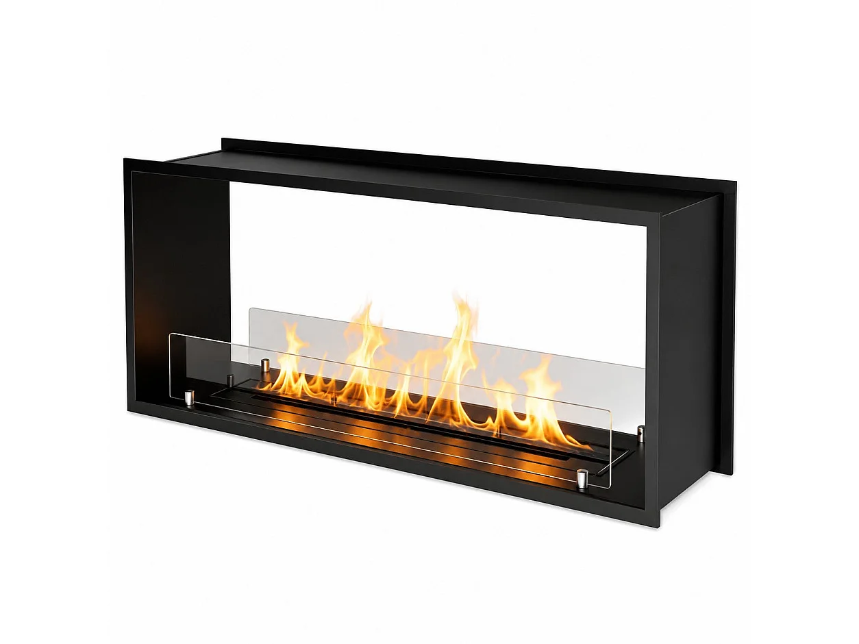 VENERE120 TOPLINE dobbeltsidet indbygget bioethanolpejs, 120 x 50 cm