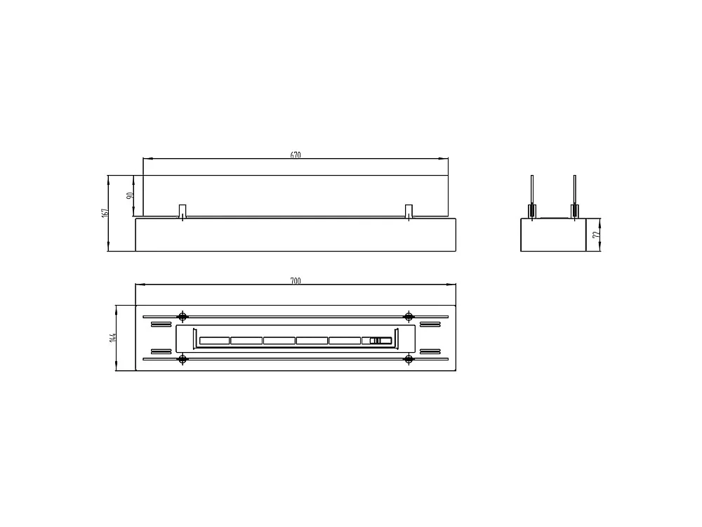 Lareira a bioetanol independente DF700BOX de 70 cm - Queimador de aço inoxidável de 0,75 L, design moderno e aquecimento eficiente - Divina Fire