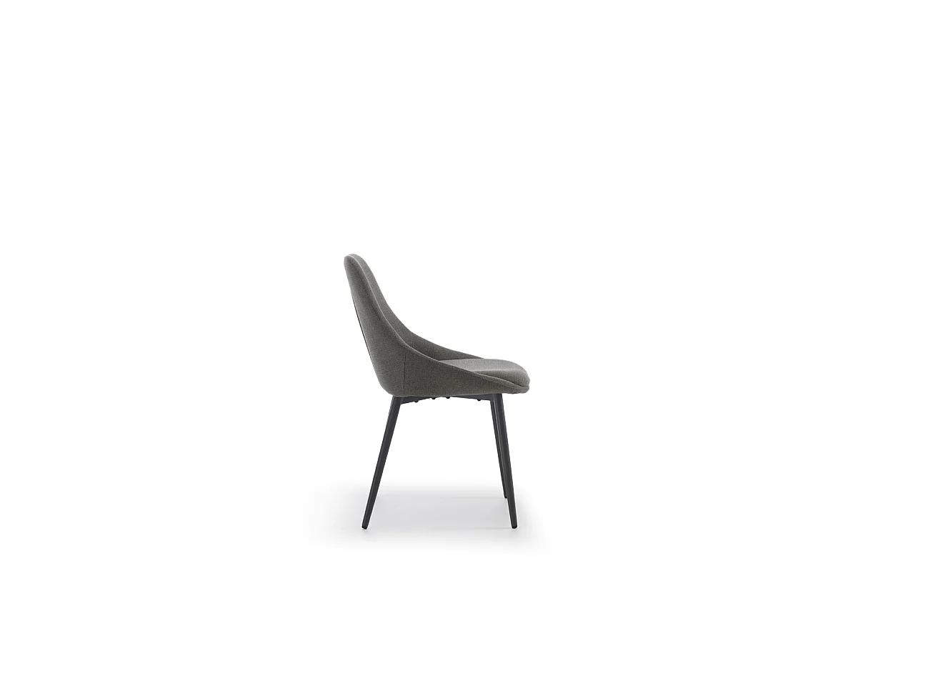 Cadeira Kira com estrutura metálica antracite e assento em tecido Easy-Clean cinza escuro - Design contemporâneo e ergonômico
