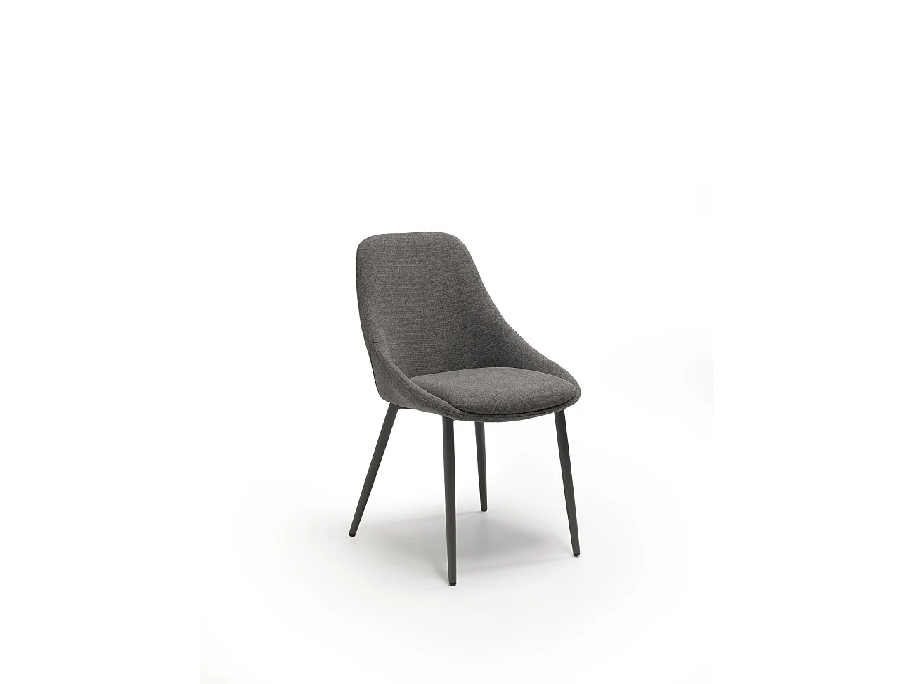 Cadeira Kira com estrutura metálica antracite e assento em tecido Easy-Clean cinza escuro - Design contemporâneo e ergonômico