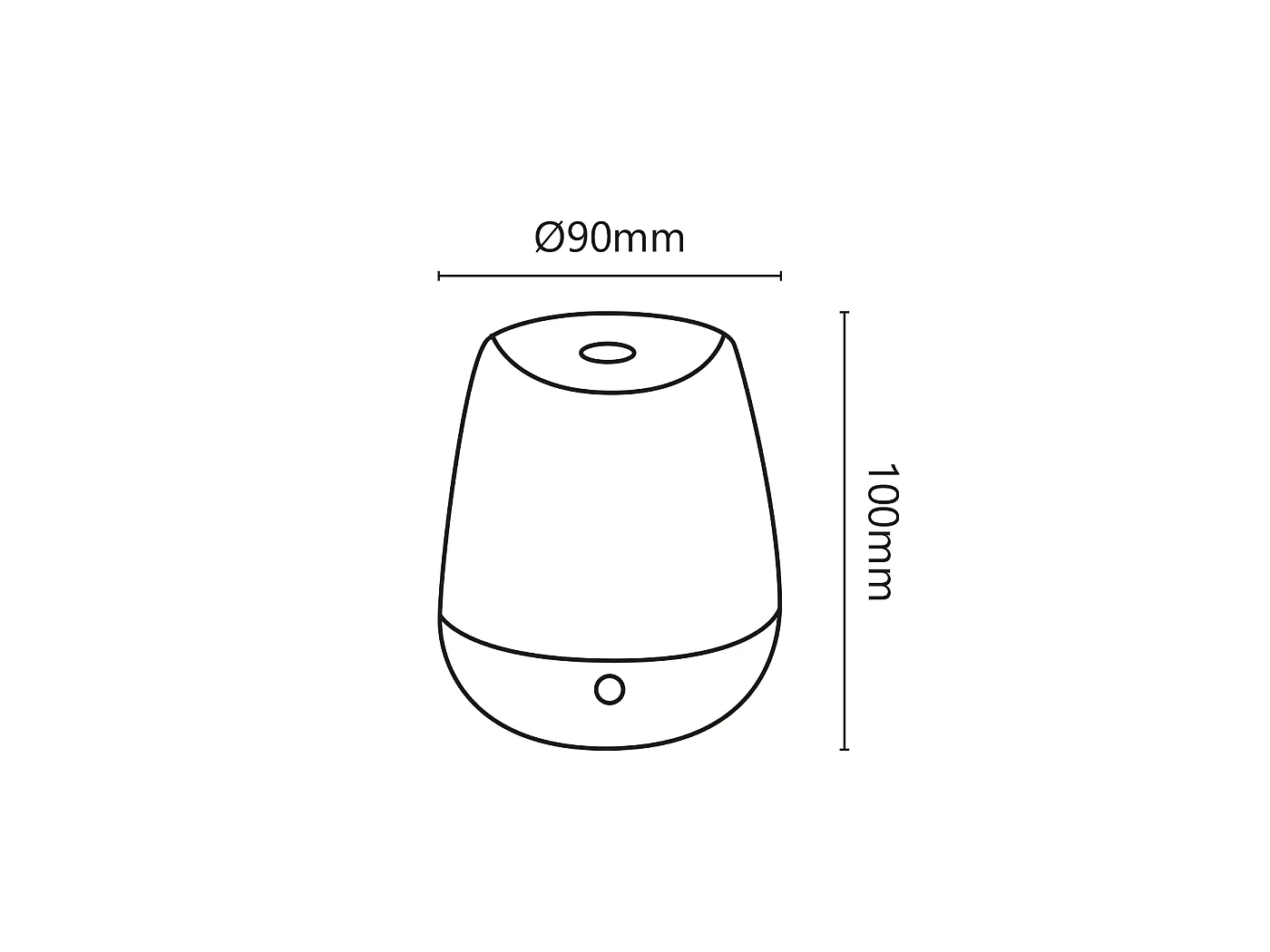 Alcapower Draagbare Nachtlamp LED Dimbaar CCT Instelbaar 3000K-6500K, 100lm, 1200mAh Batterij USB-C, Ø90x100mm